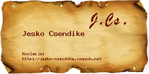 Jesko Csendike névjegykártya